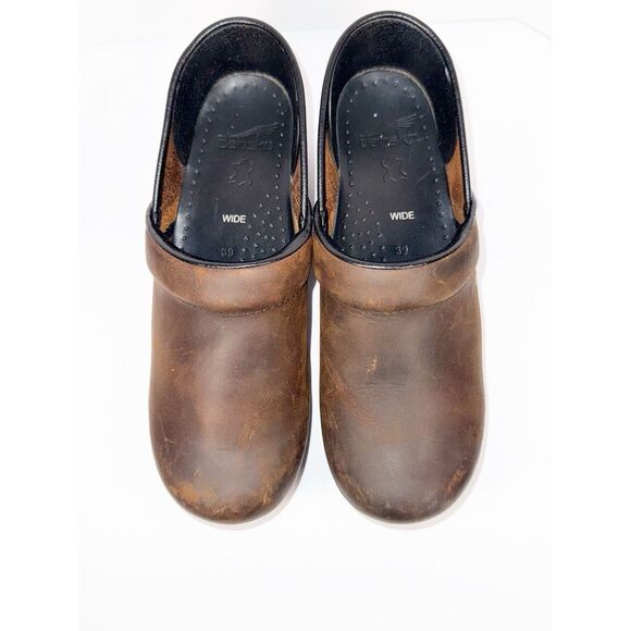 Dansko Professional Leather Clog Antique Brown Mule Comfort Women 39/8.5-9 Wide - Picture 8 of 14